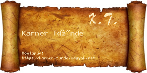 Karner Tünde névjegykártya